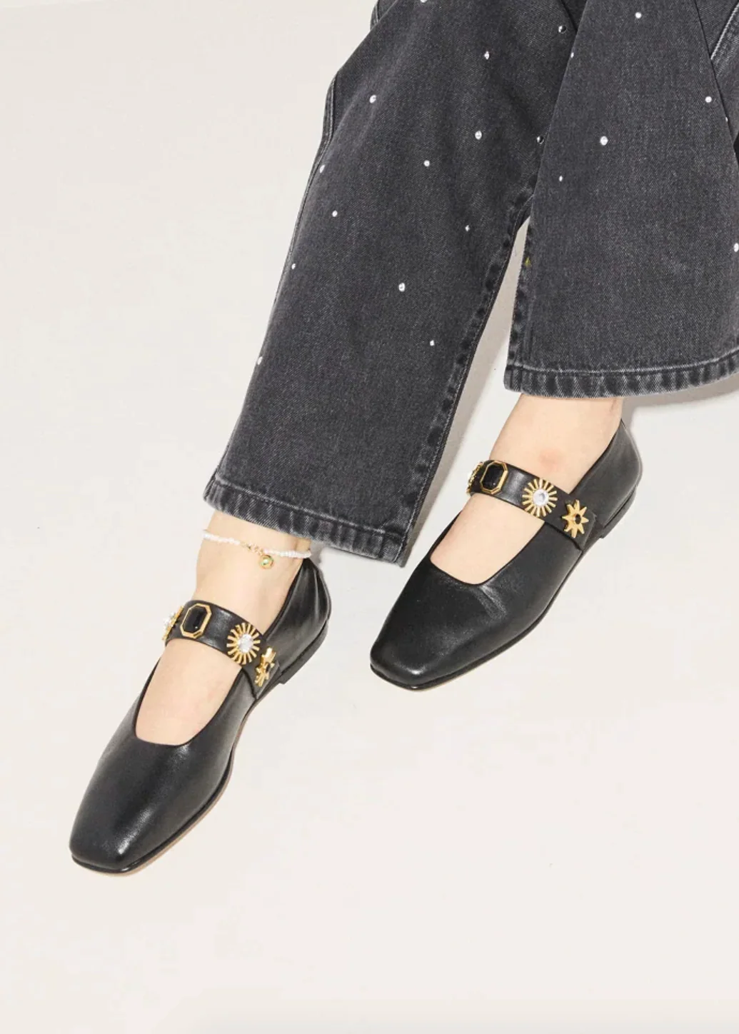 Jasmine Embellished Mary Jane Flats - Image 3