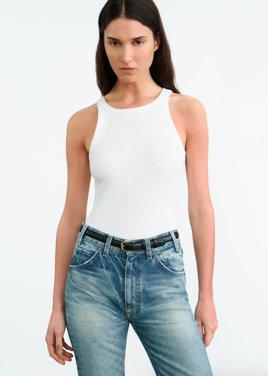 Jennifer Rib Tank in White - Image 2
