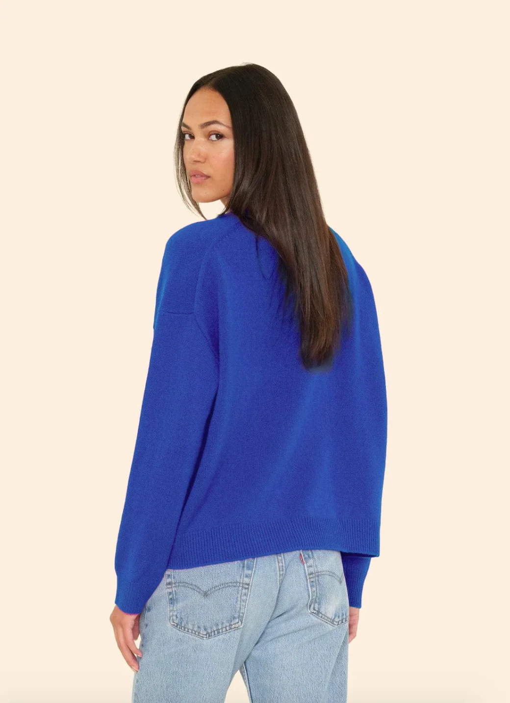 Jodie Sweater in Bright Cobalt Cashmere - Image 2