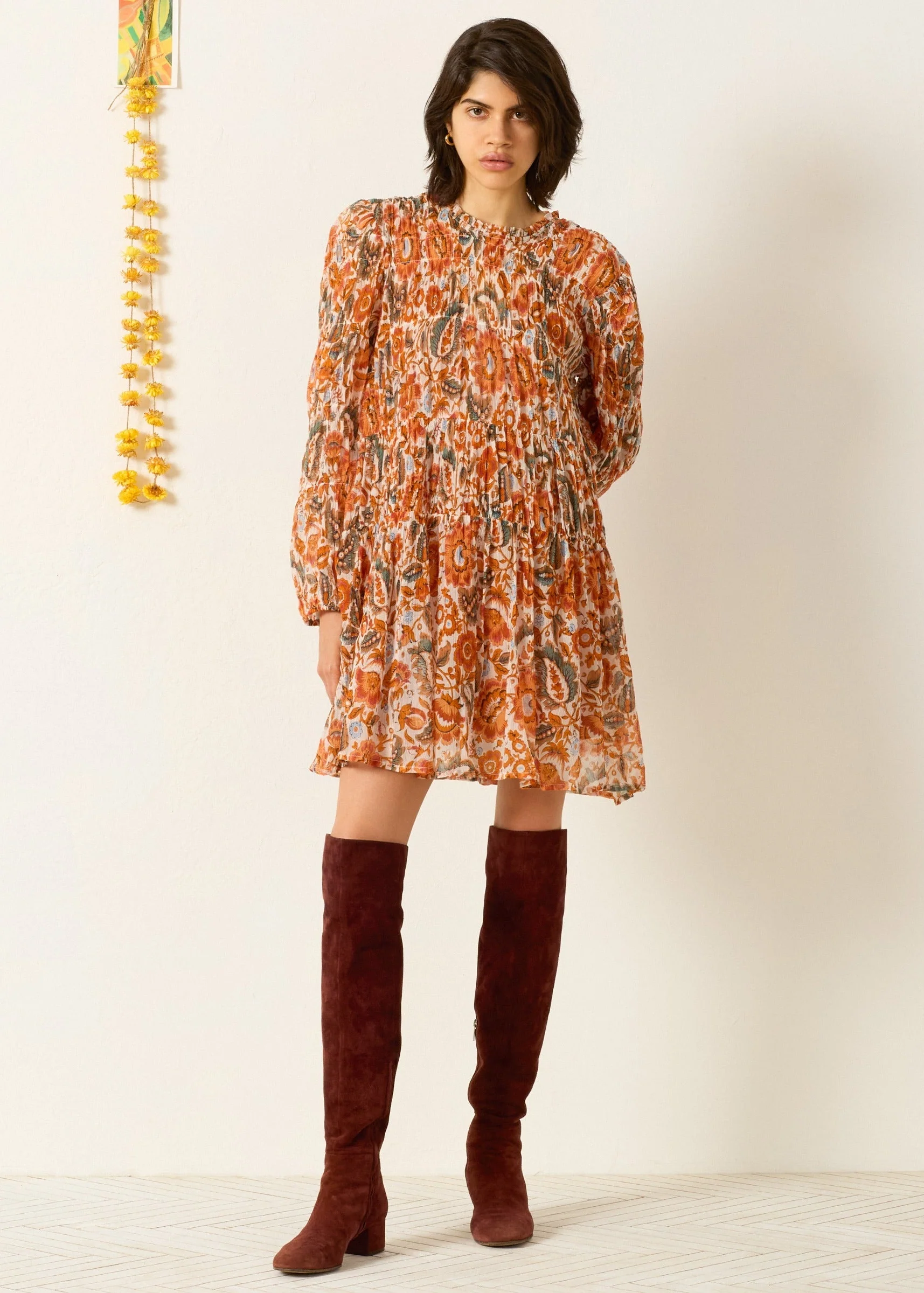 Juno Topaz Flower Dress - Image 3