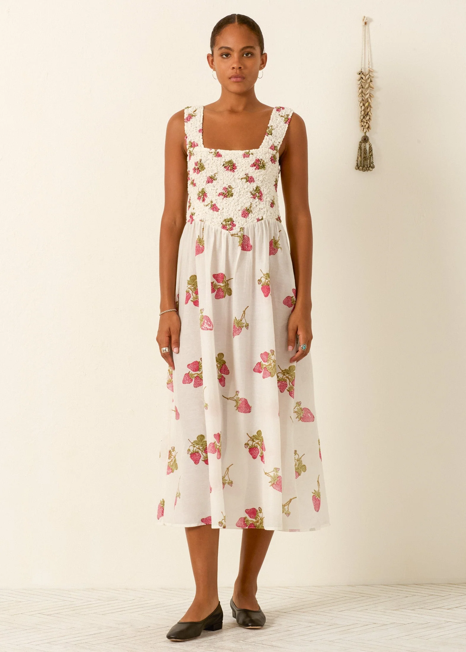 Kay Strawberry Dot Dress