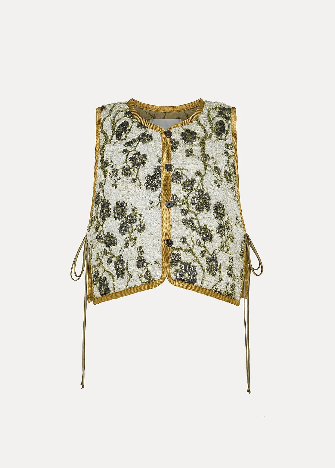 "La Lune en Fleur" Quilted Jacquard Vest
