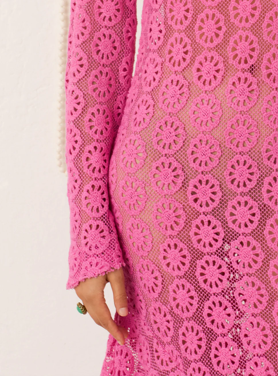 Laila Daisy Dress in Fuschia - Image 3