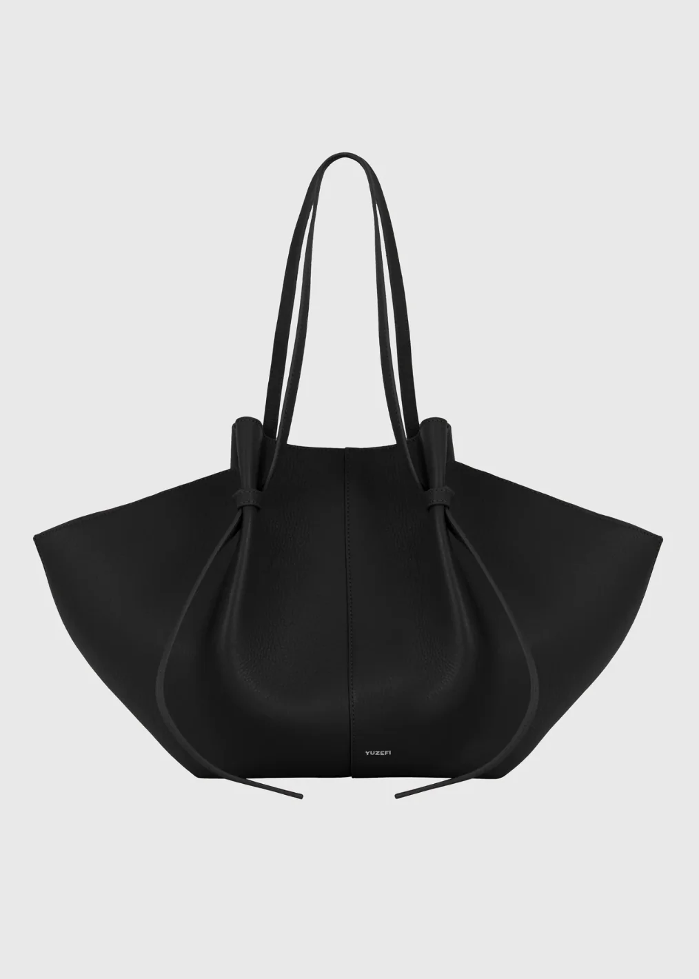 Large Mochi Tote in Black Pebble Leather