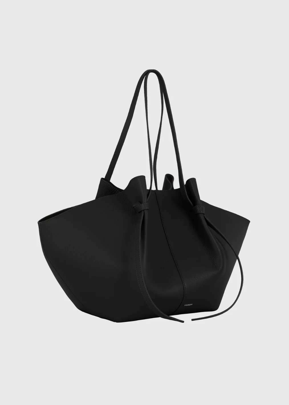 Large Mochi Tote in Black Pebble Leather - Image 4