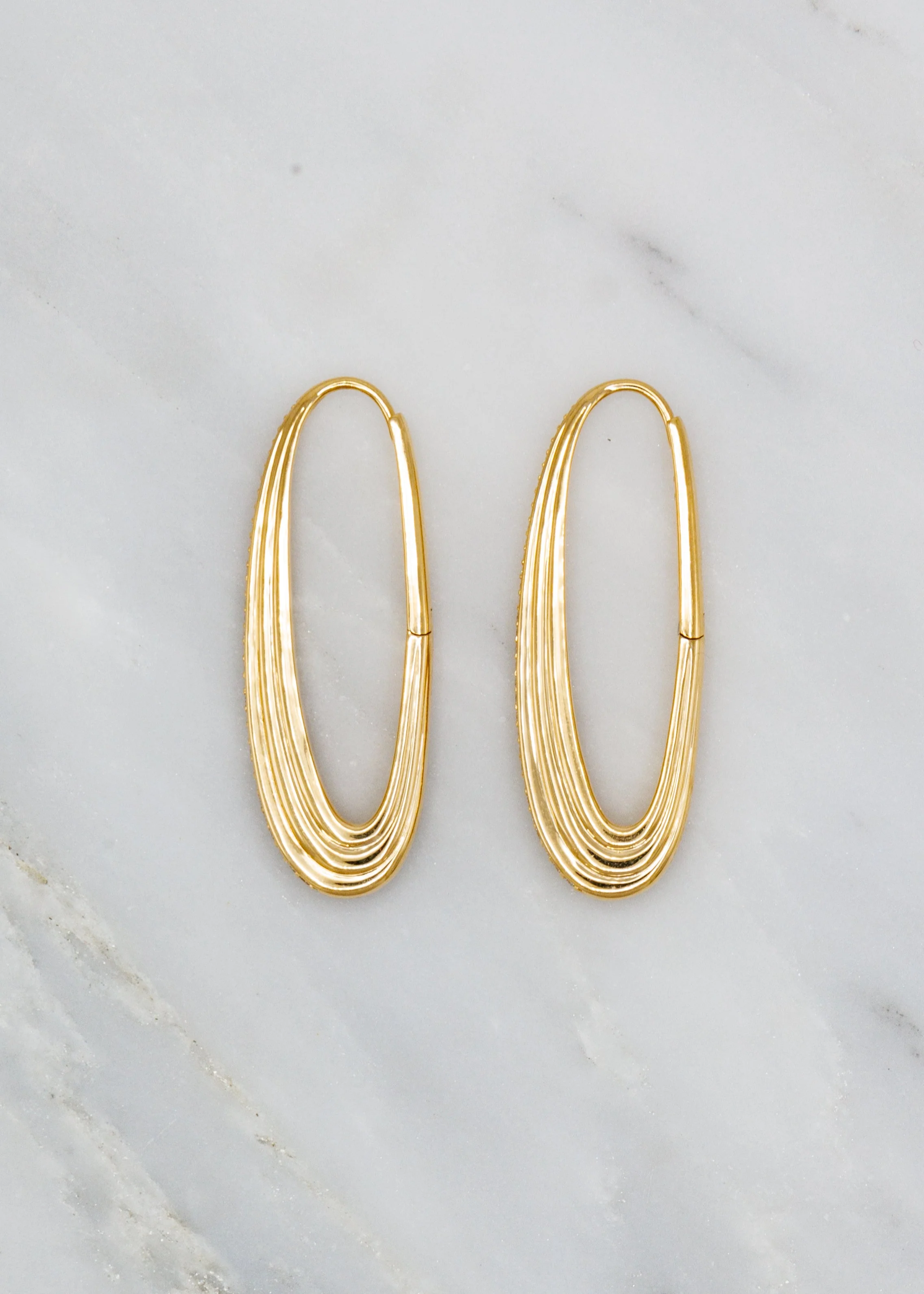 Large Ziggy Diamond Hoop Earrings - Image 3