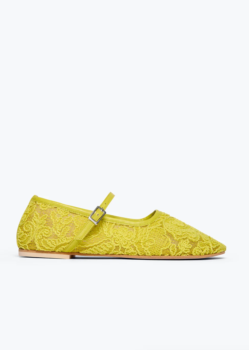 Laurel Mary Jane in Lime Jacquard Mesh