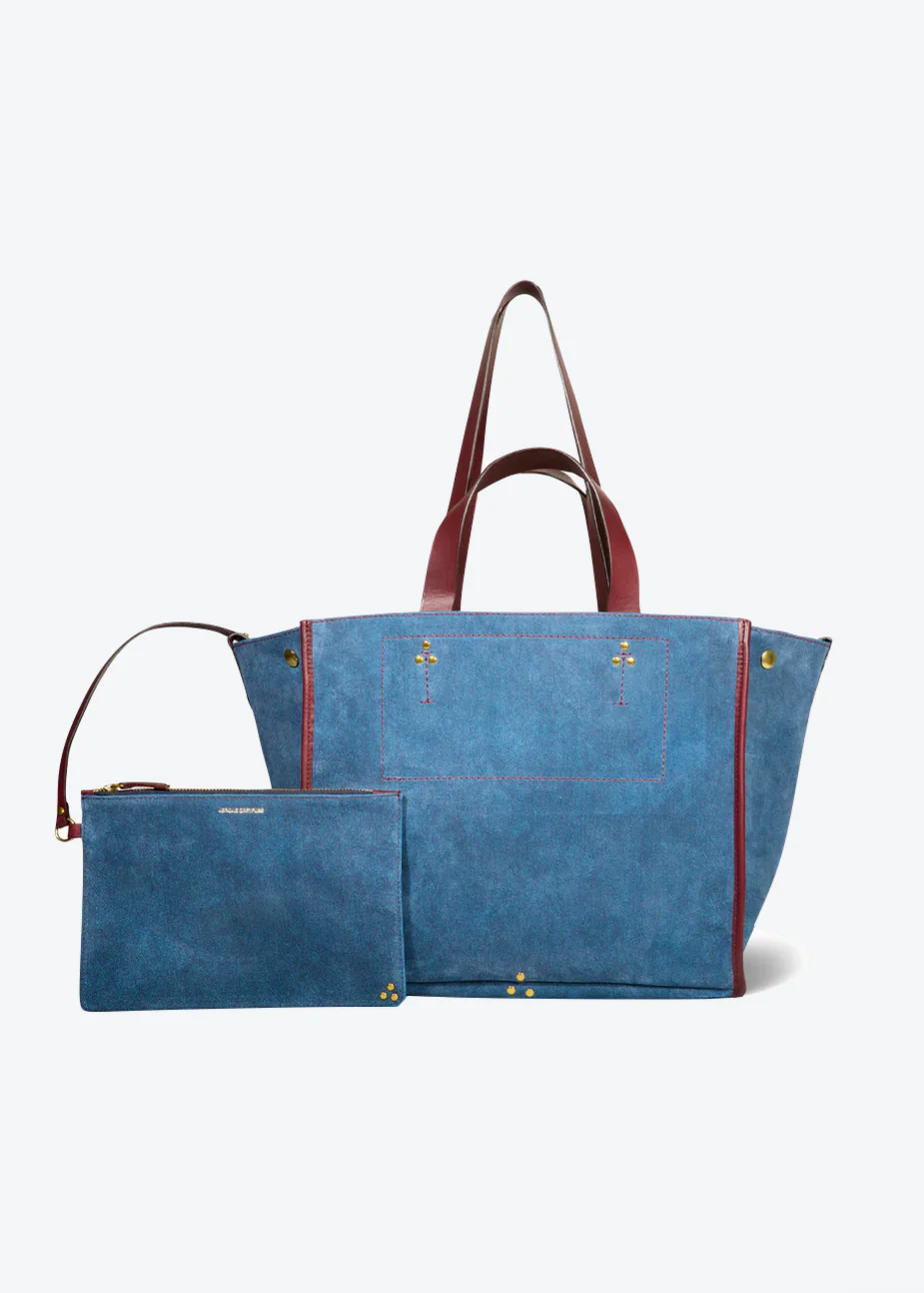 Léon M Suede Tote in Jeans