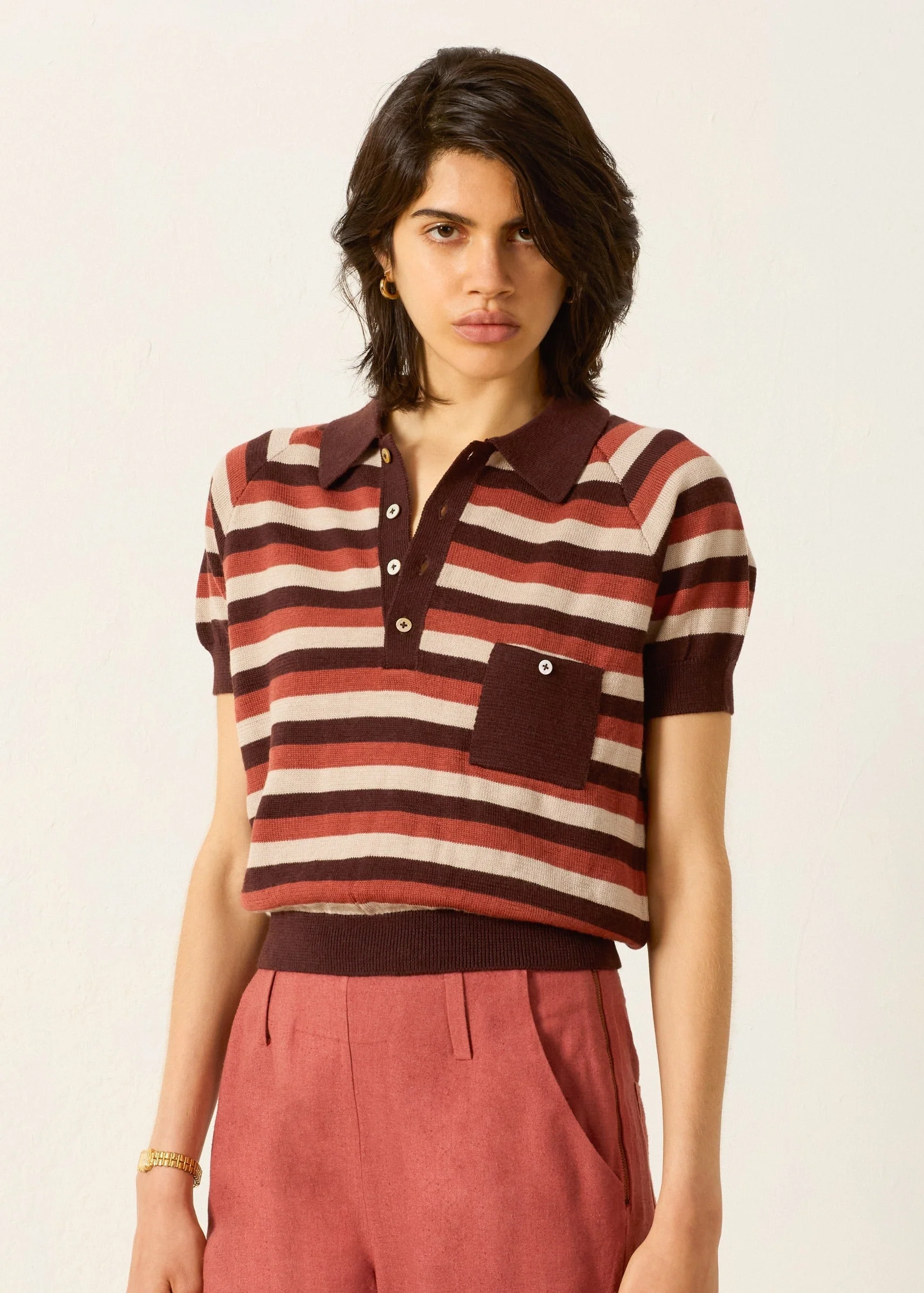 Lessi Sandstone Stripe Top