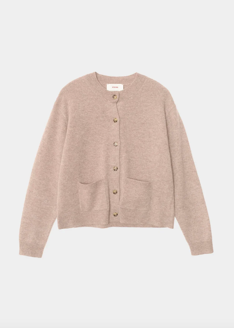 Lillian Cashmere Cardigan in Heather Brown