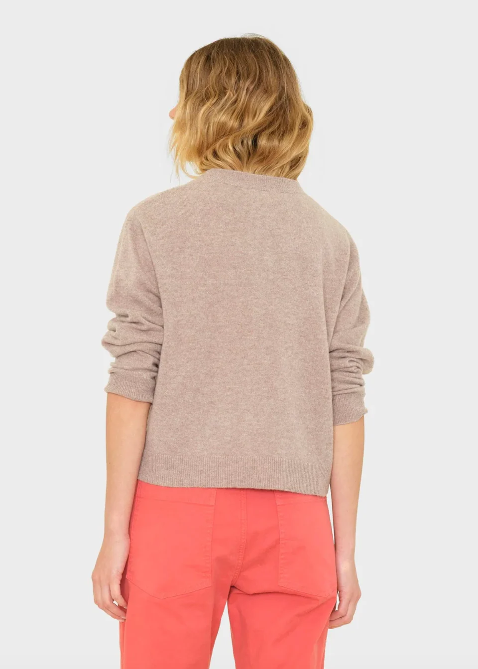 Lillian Cashmere Cardigan in Heather Brown - Image 3