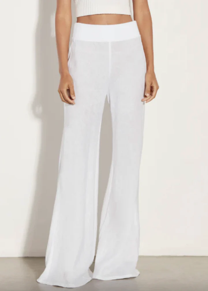 Linen Wide Leg Pants in White - Image 2