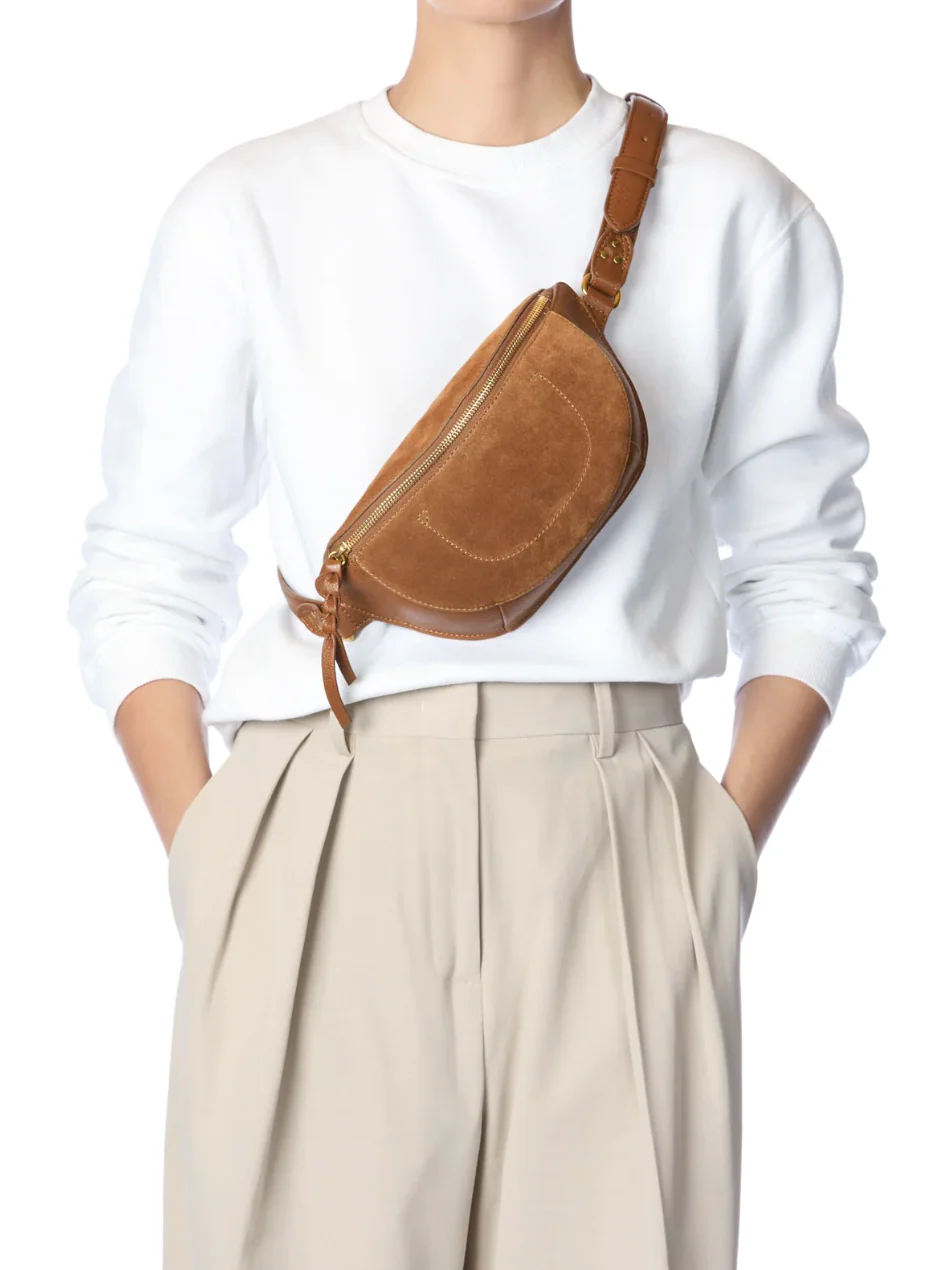 Lino Waist Bag in Tabac Suede - Image 2