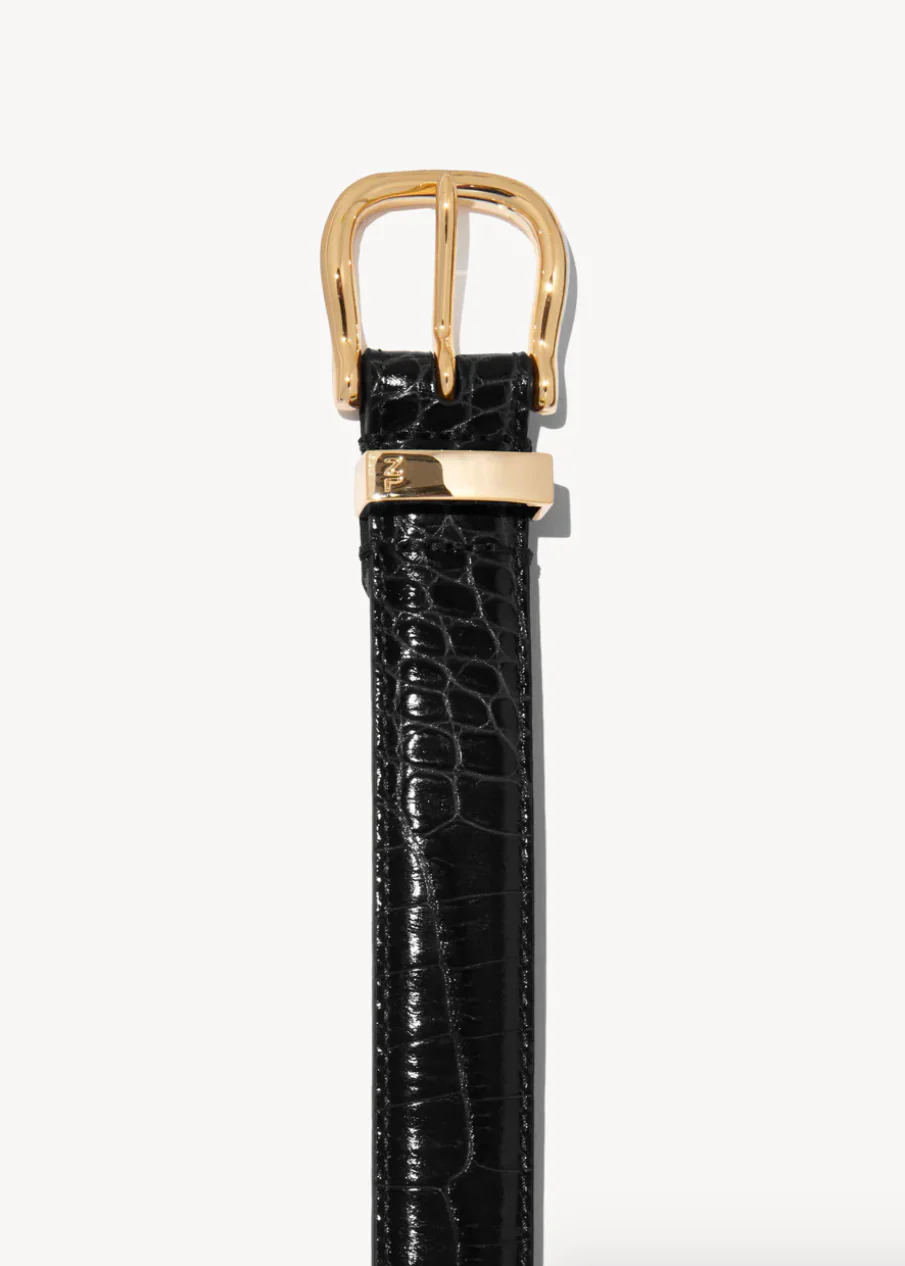 Louise Belt in Black Embossed Croc - Image 3