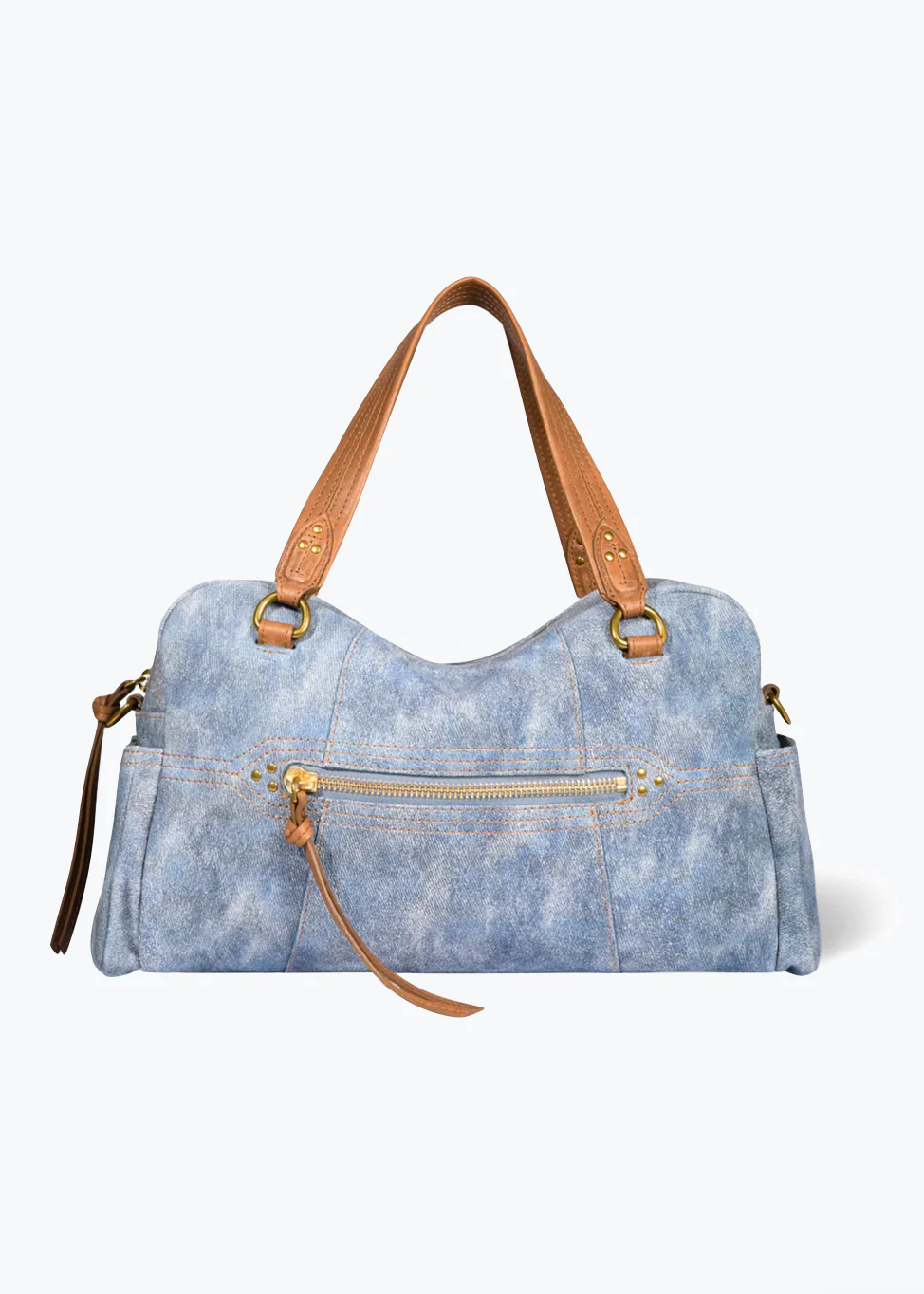Lucky Bowling Bag in Washed Jeans Suede