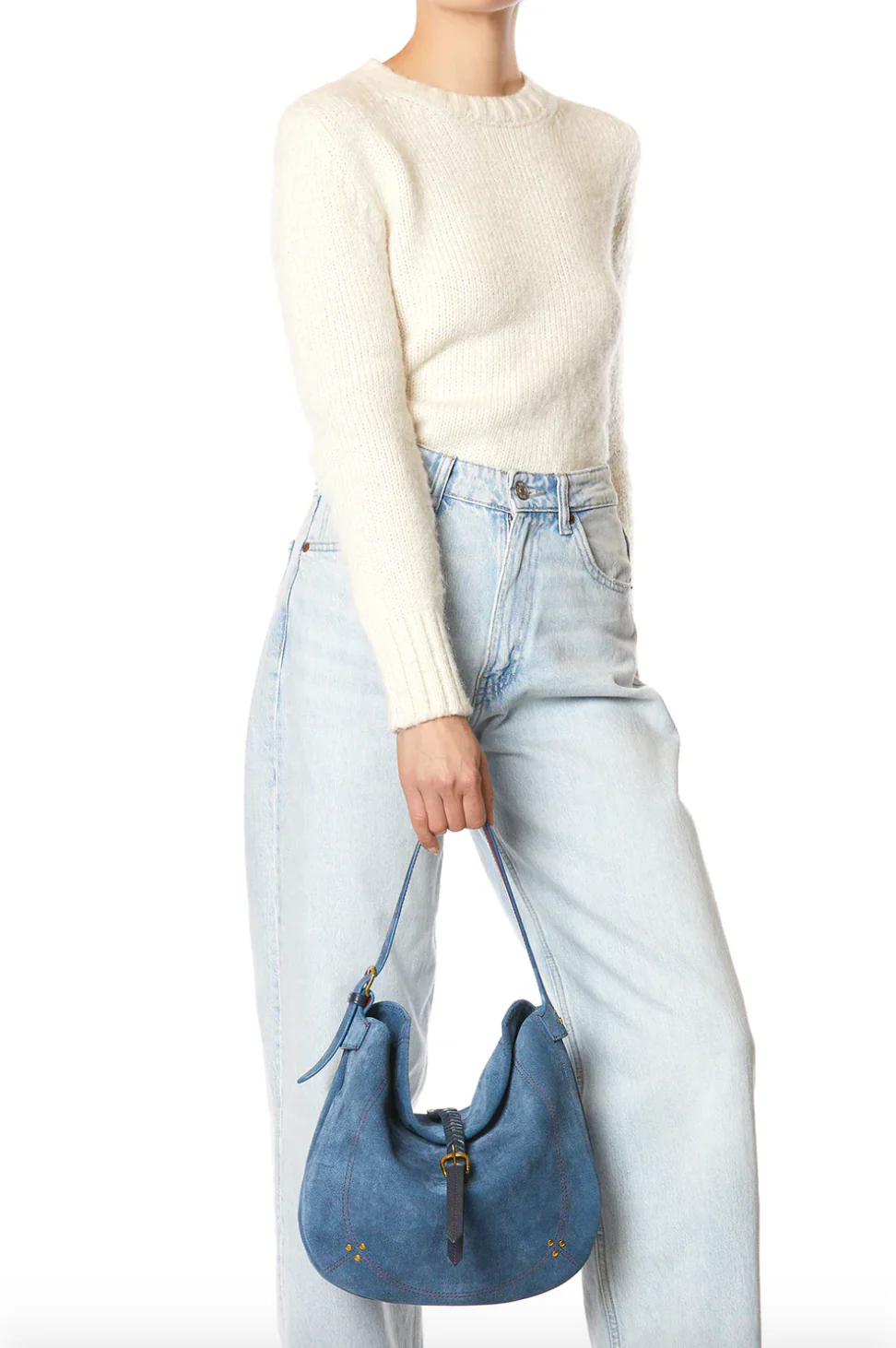 Luis Bag in Split Suede Jeans - Image 2