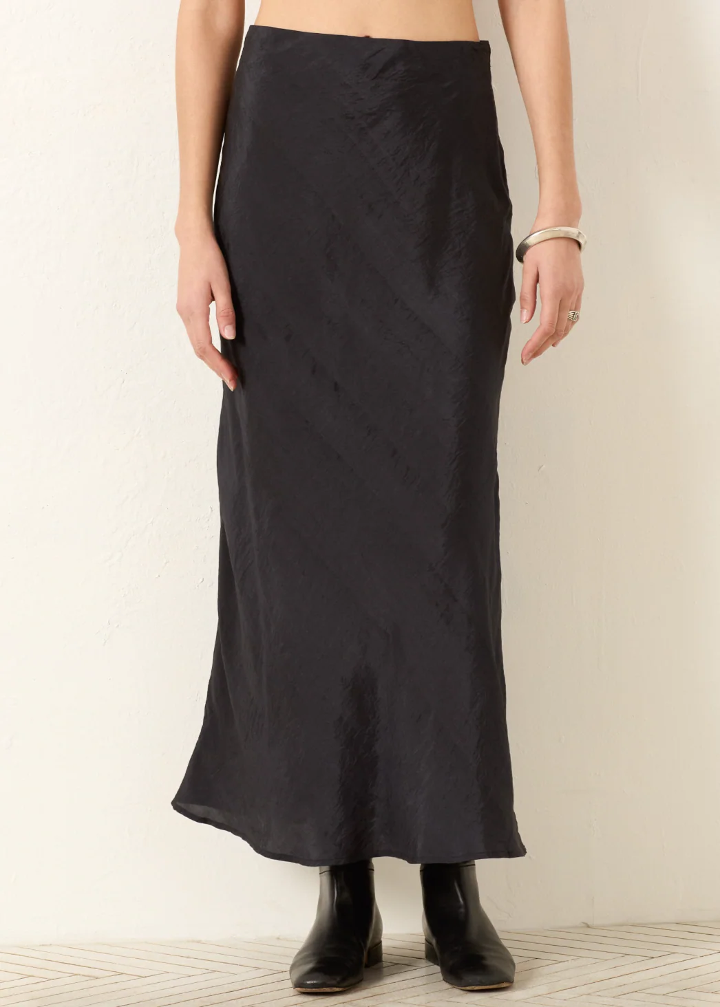 Lyra Onyx Silk Skirt