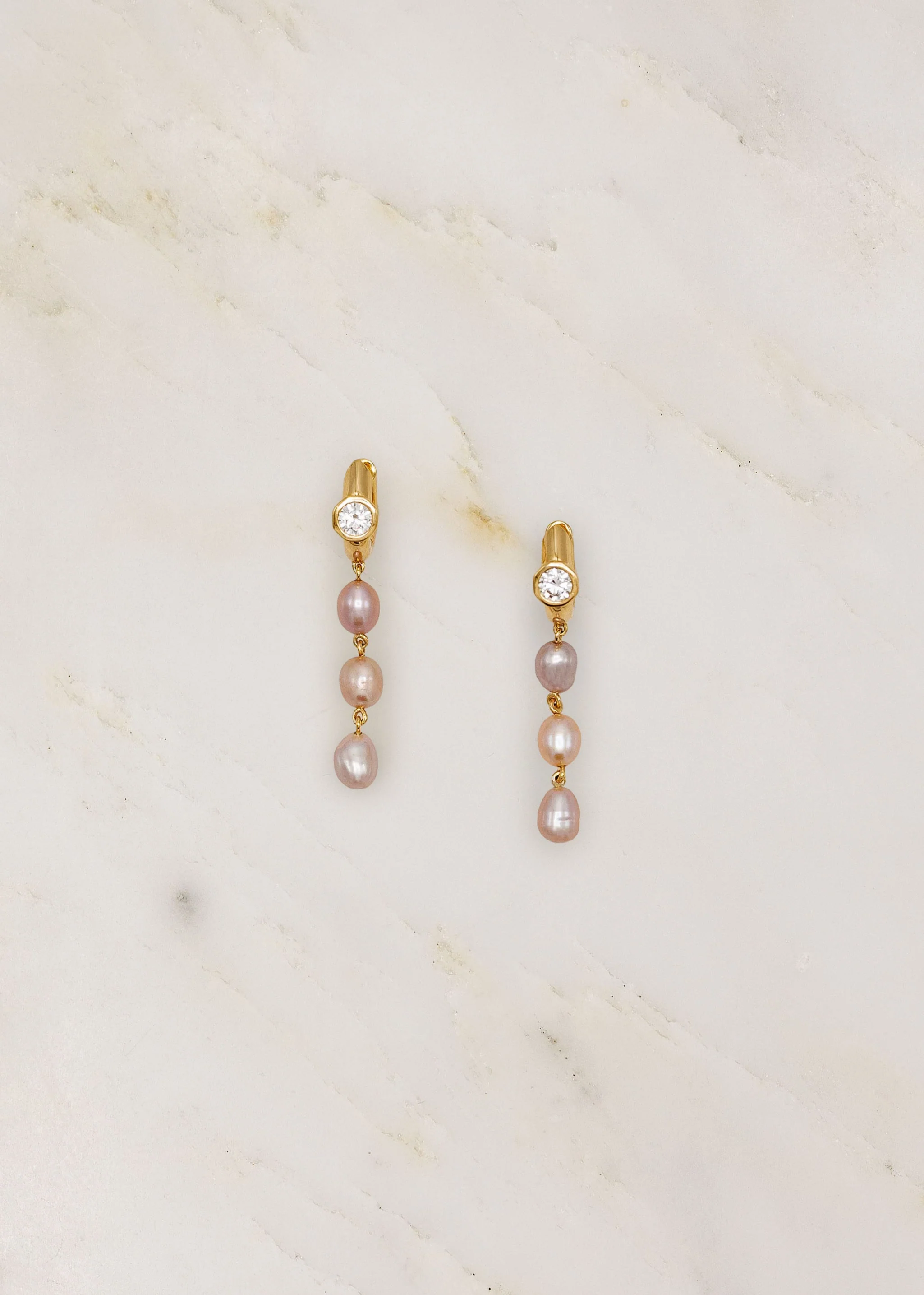 Machina Pearl Three Drop Earrings
