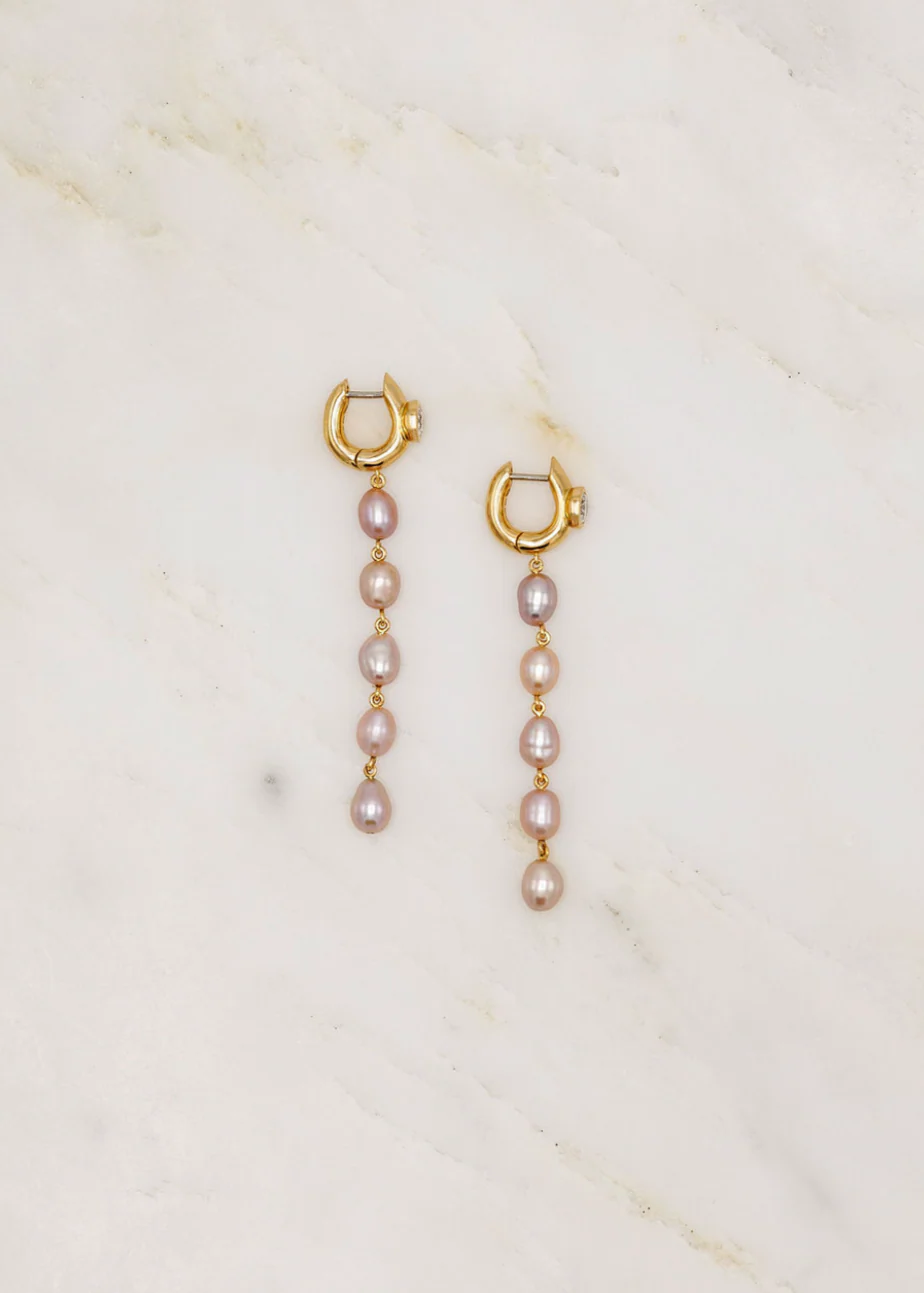 Machina Pearl Five Drop Earrings - Image 3