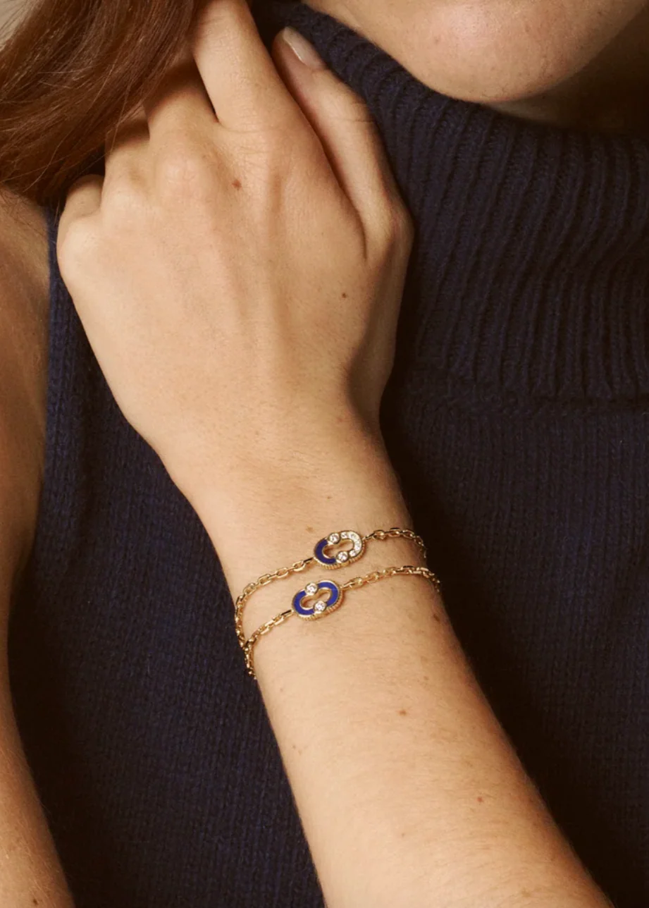Magnetic Semi Bracelet with Lapis & Diamonds - Image 2