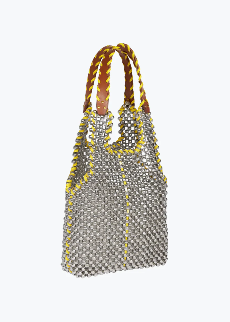 Marcel Perles Jaune Beaded Tote in Yellow - Image 3