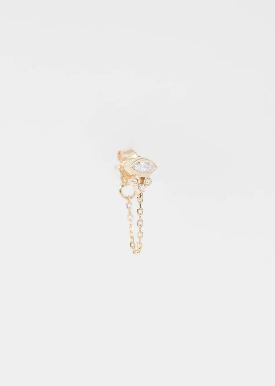 Marquise Diamond Chain Stud (Single Earring)