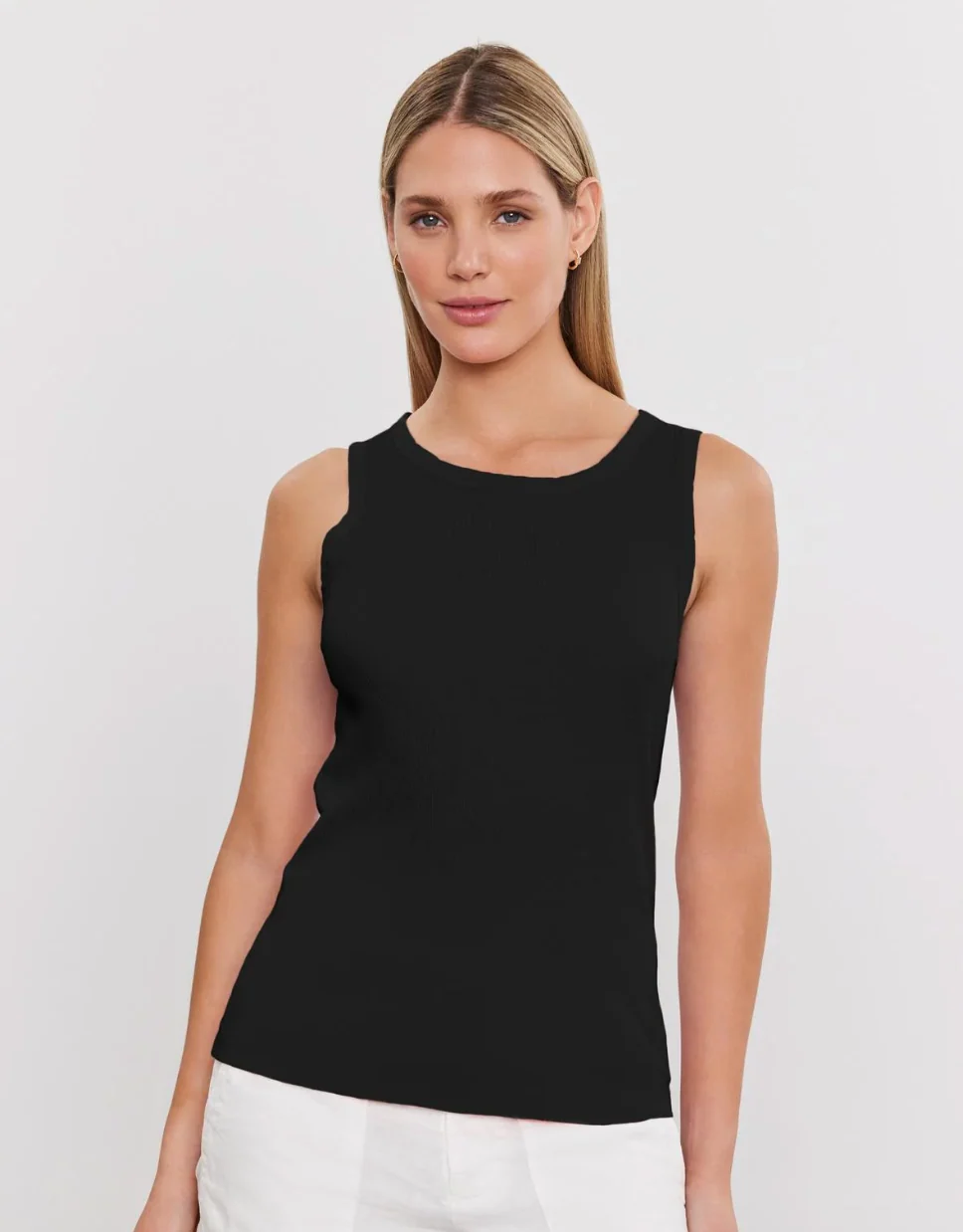 Maxie Ribbed Tank Top in Black
