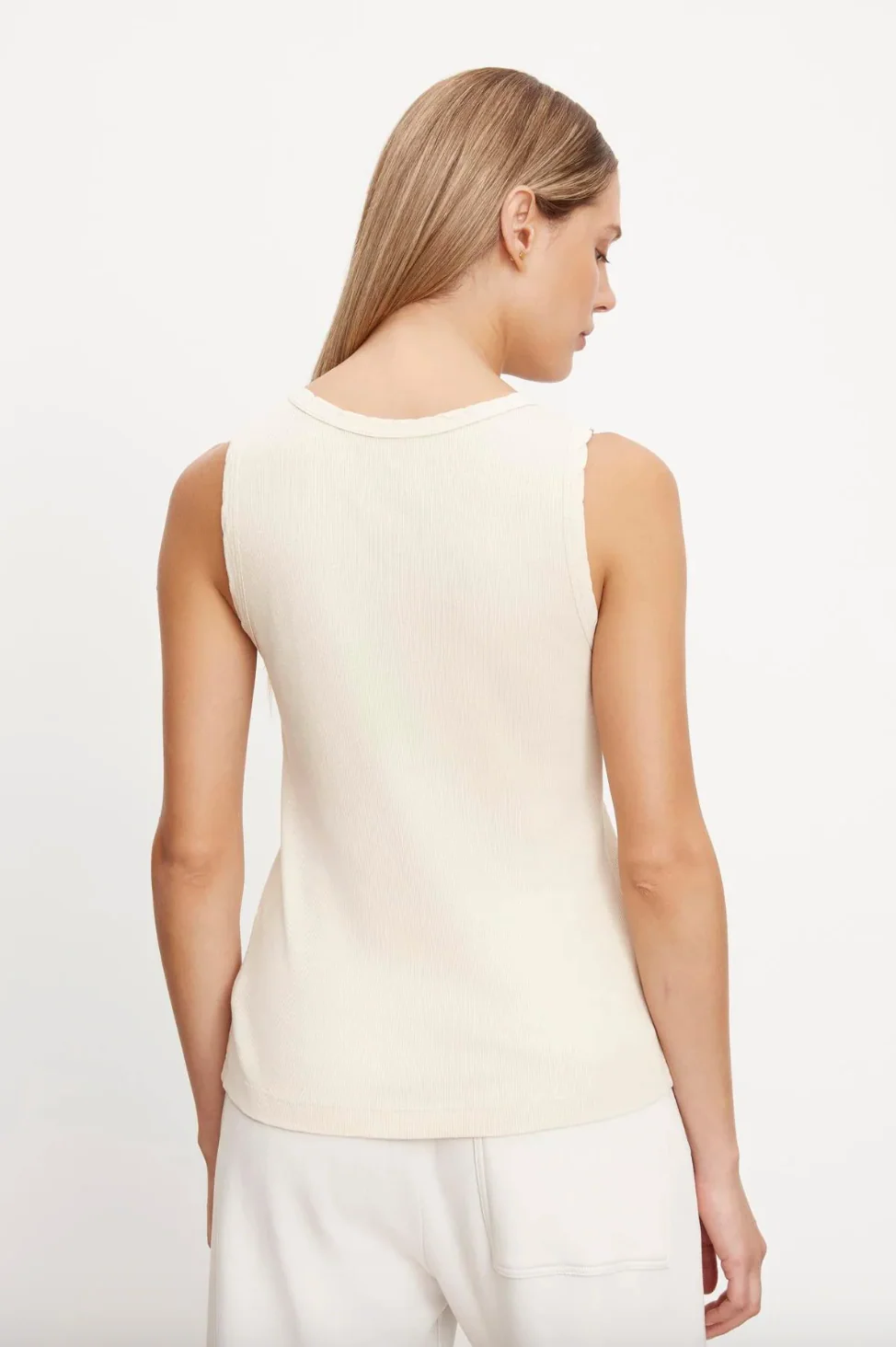 Maxie Ribbed Tank Top in Jasmine - Image 3