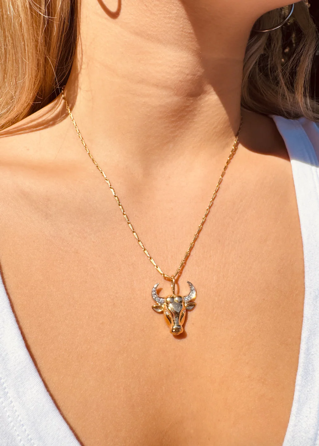 Medium Taurus Zodiac Pendant Necklace - Image 2