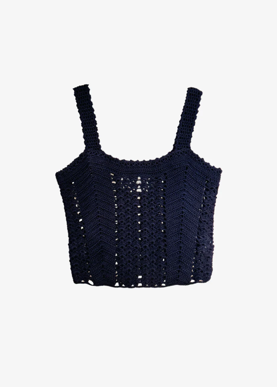 Merino Crochet Bustier Top