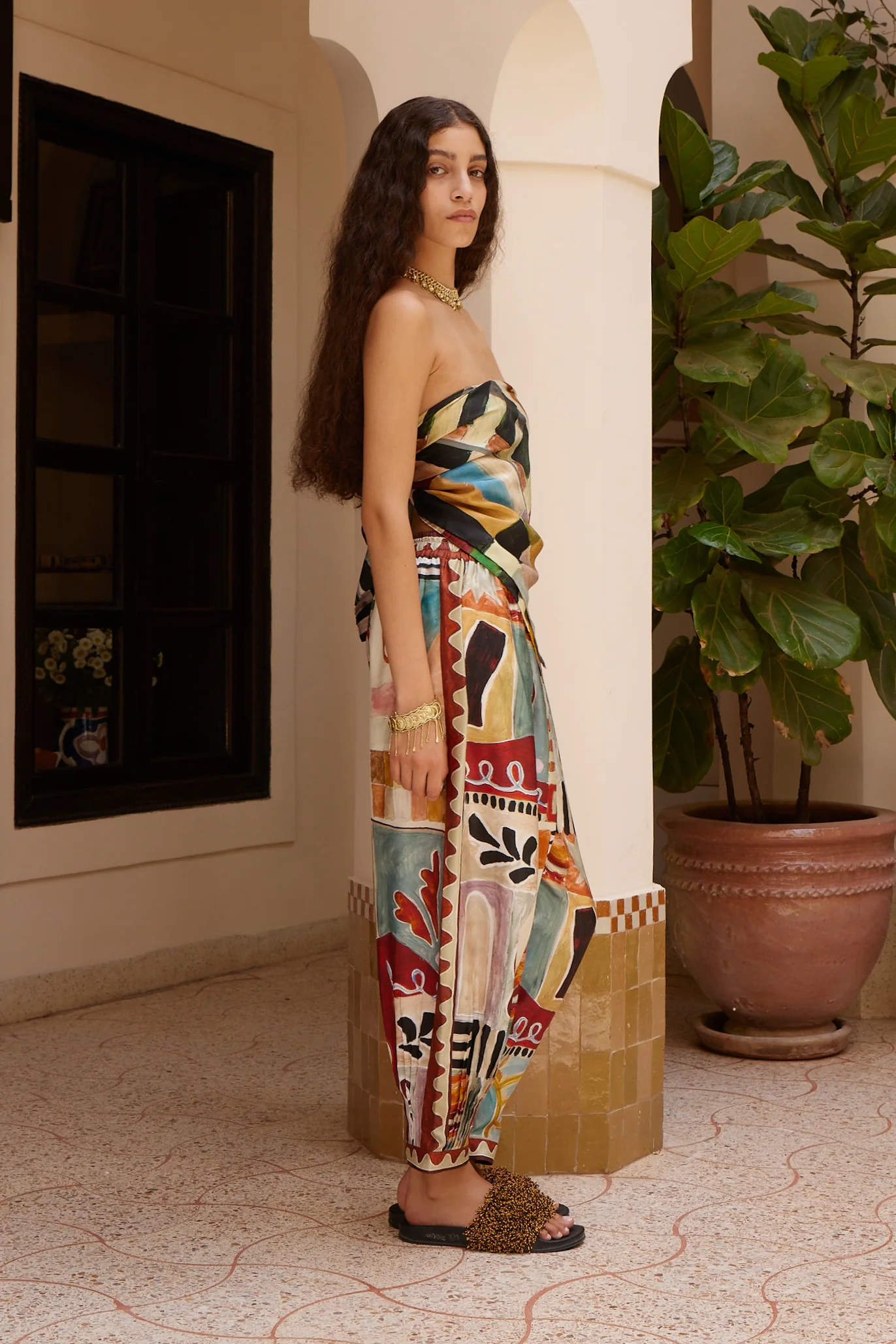 Michelle Tapered Silk Pant - Image 3