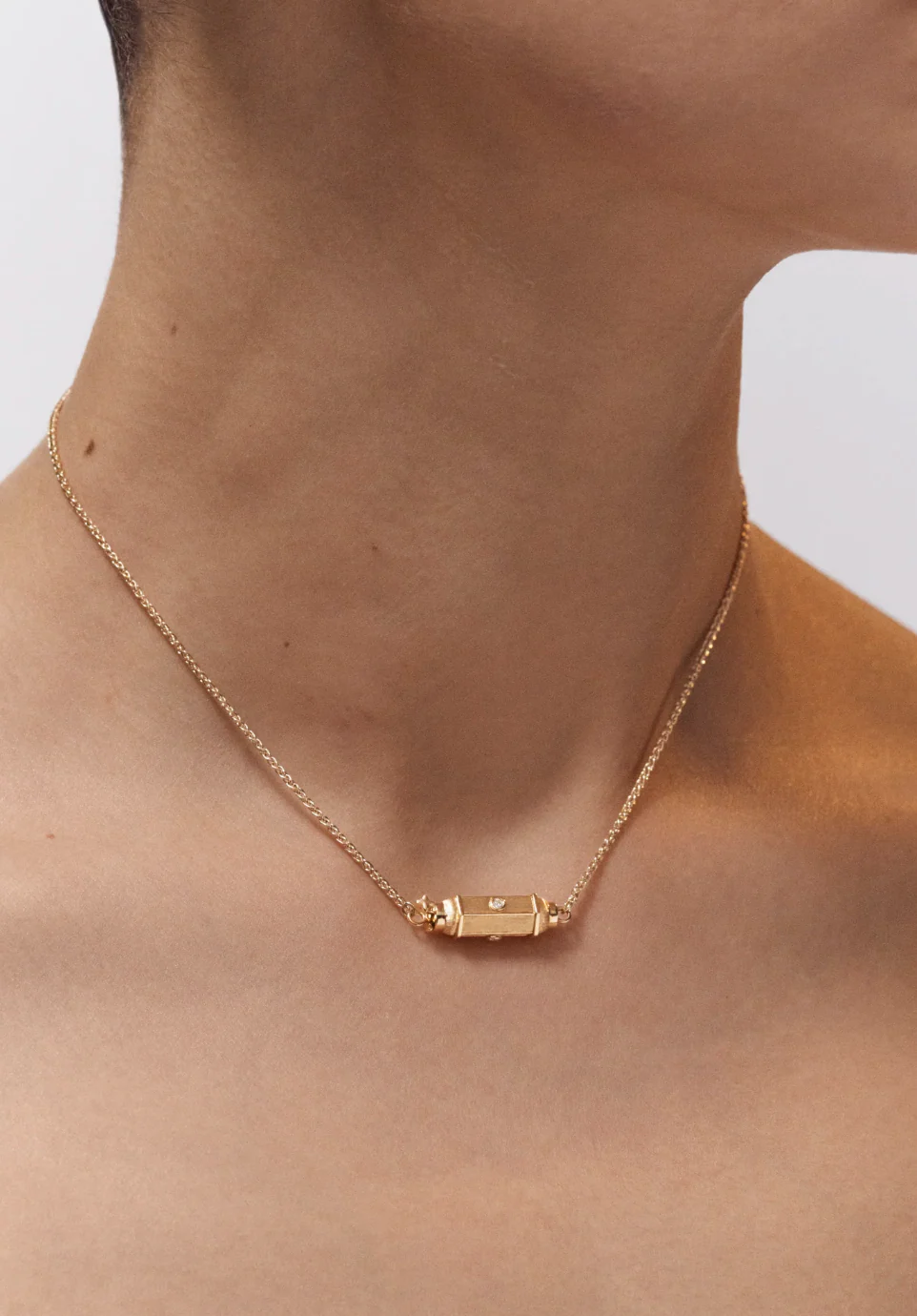 Micro Coco Diamond Locket Necklace - Image 2