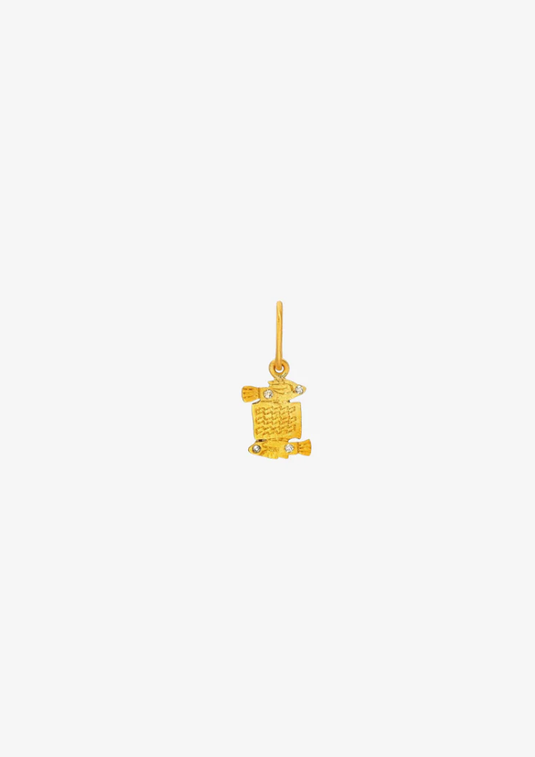 Mini Dendera Zodiac Diamond Pisces Charm