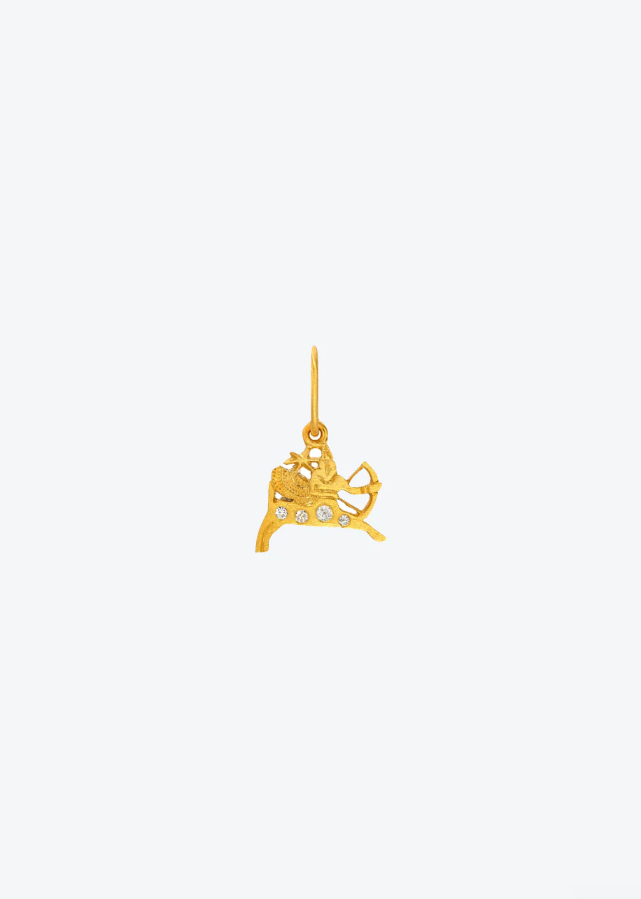 Mini Dendera Zodiac Diamond Sagittarius Charm