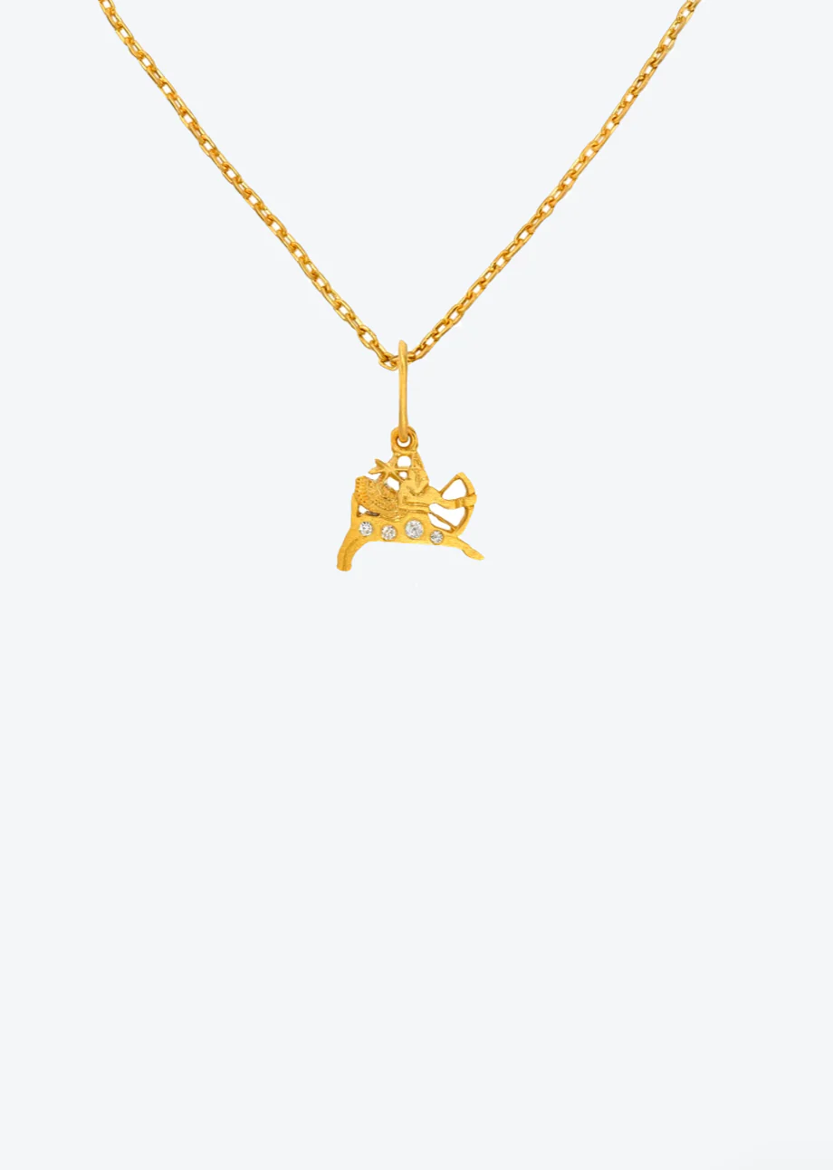 Mini Dendera Zodiac Diamond Sagittarius Charm - Image 2