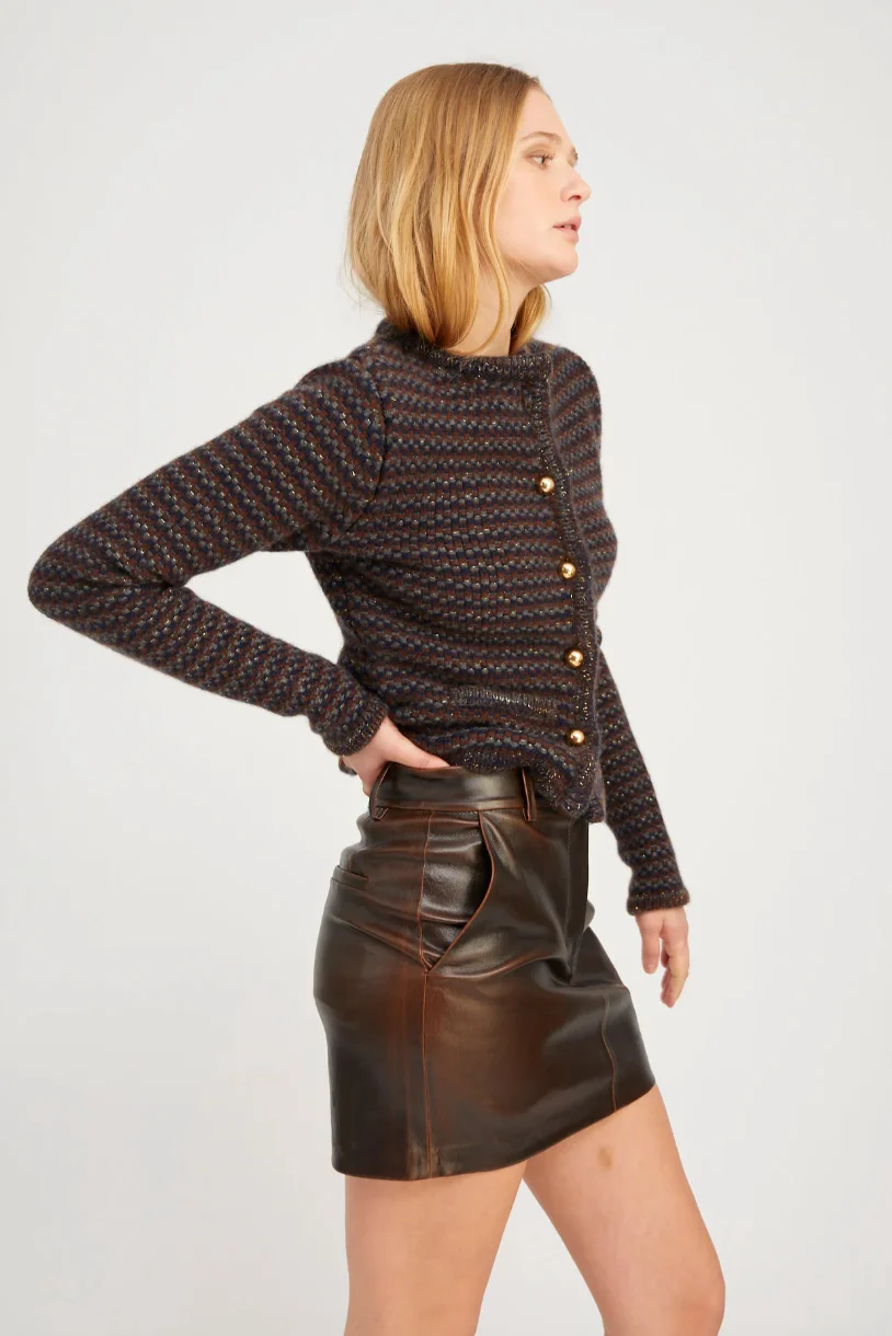 Leather Mini Trouser Skirt - Image 2