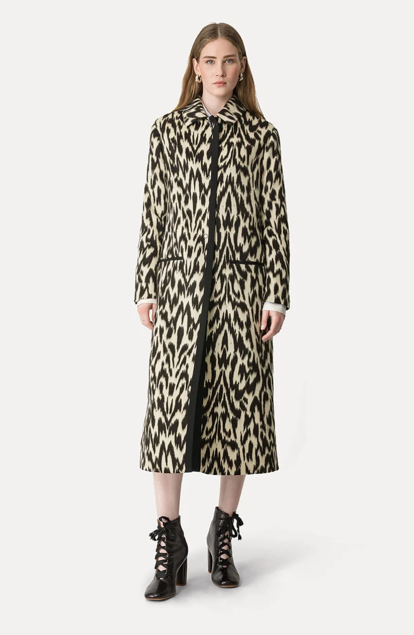 Moiré Wool Jacquard Coat - Image 2