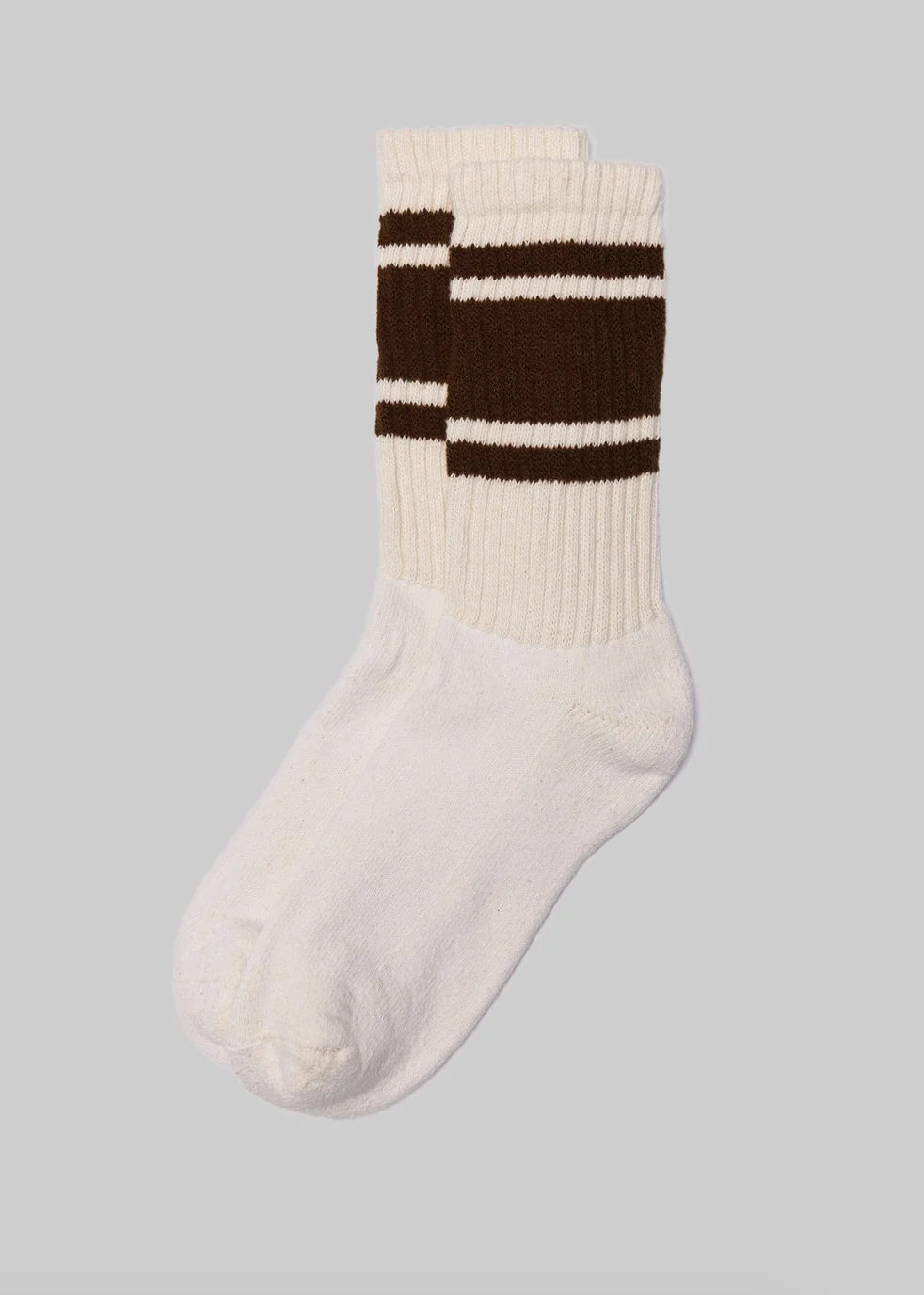 Mono Stripe Socks in Brown Heather