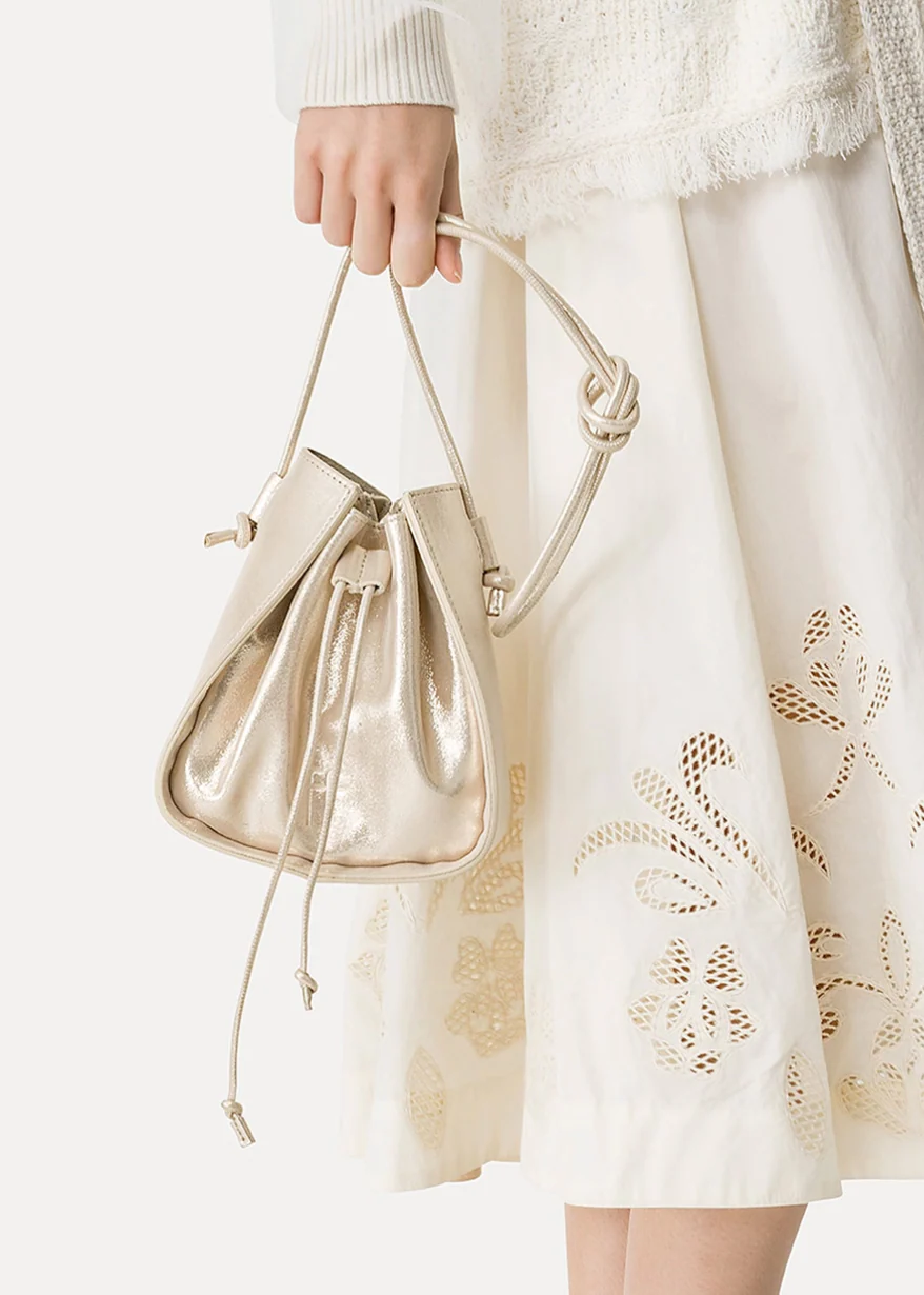 Laminated Leather "My Pepita" Small Bucket Bag - Image 2