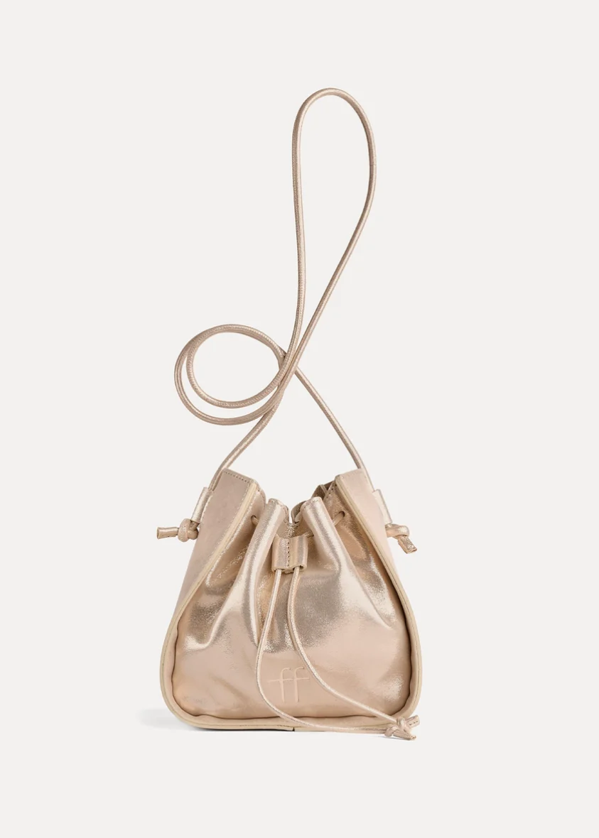 Laminated Leather "My Pepita" Small Bucket Bag - Image 3