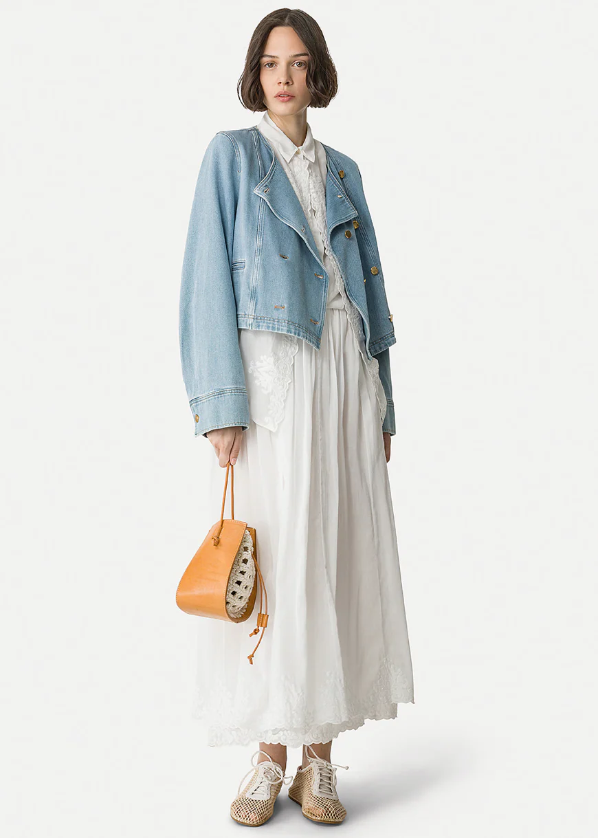 Leather & Crochet "My Pepita" Small Bucket Bag - Image 2
