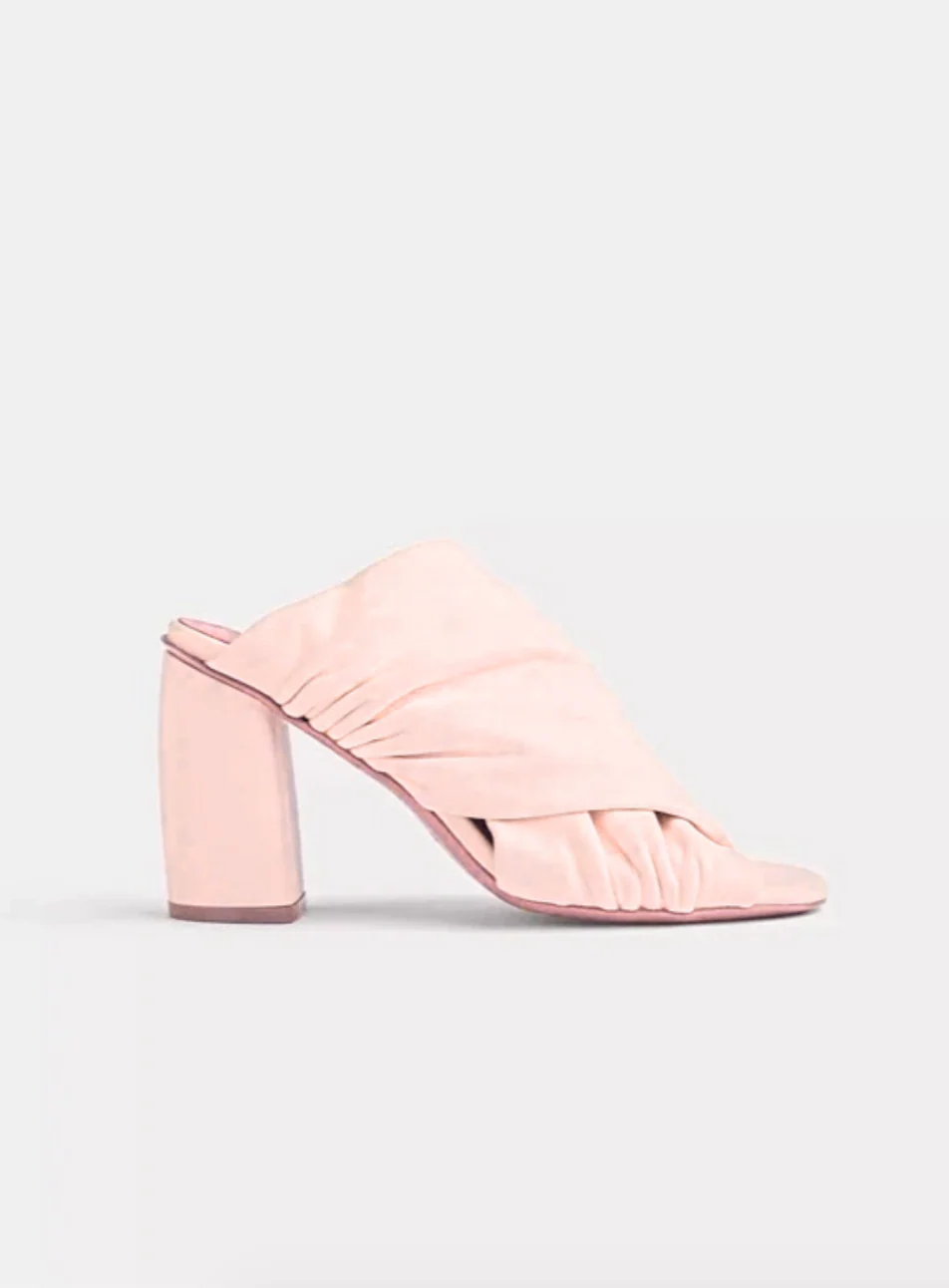 Nappa Leather Heeled Sandals in Petalo