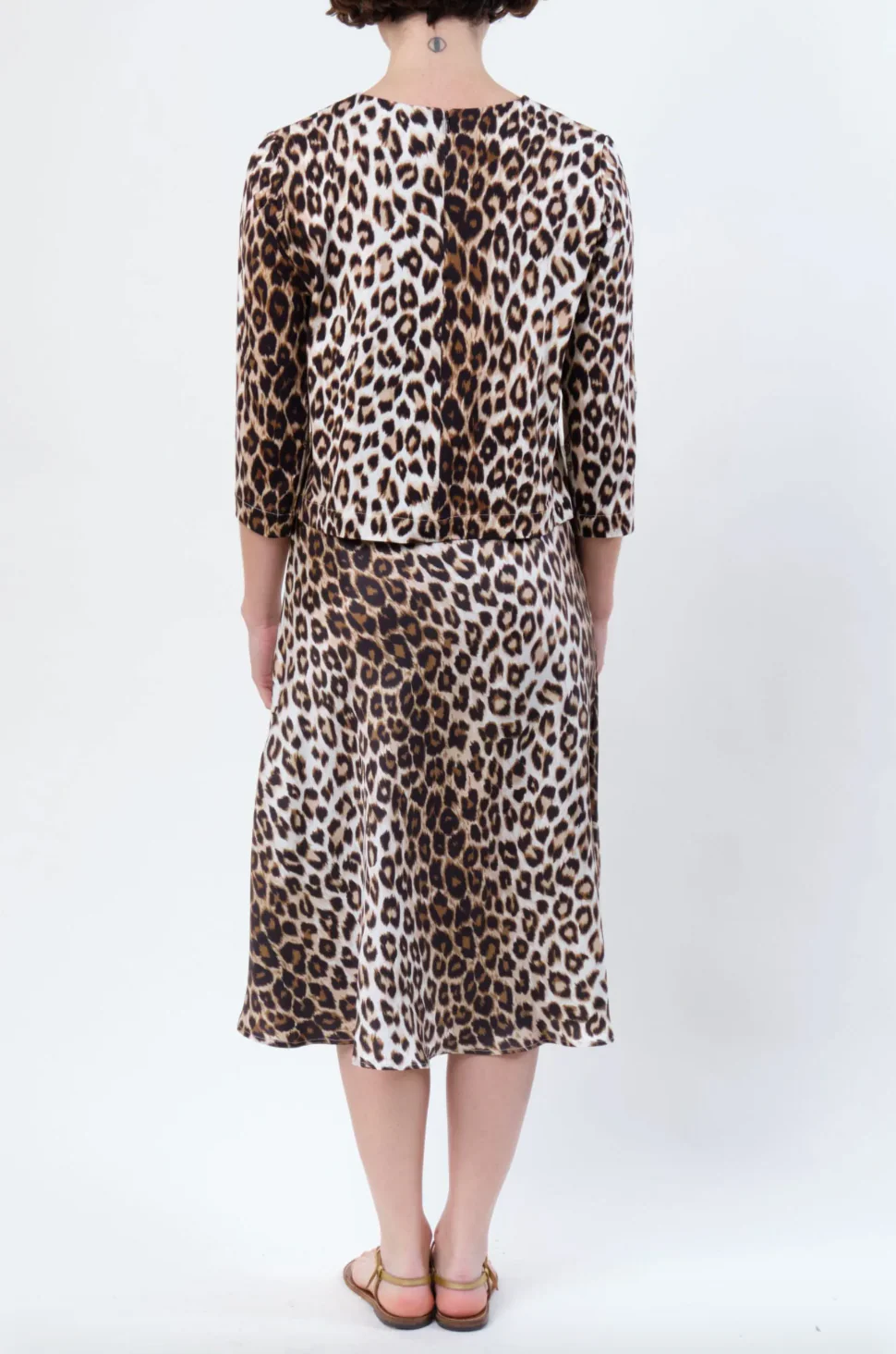 Silk Nola Panther Midi Skirt - Image 3