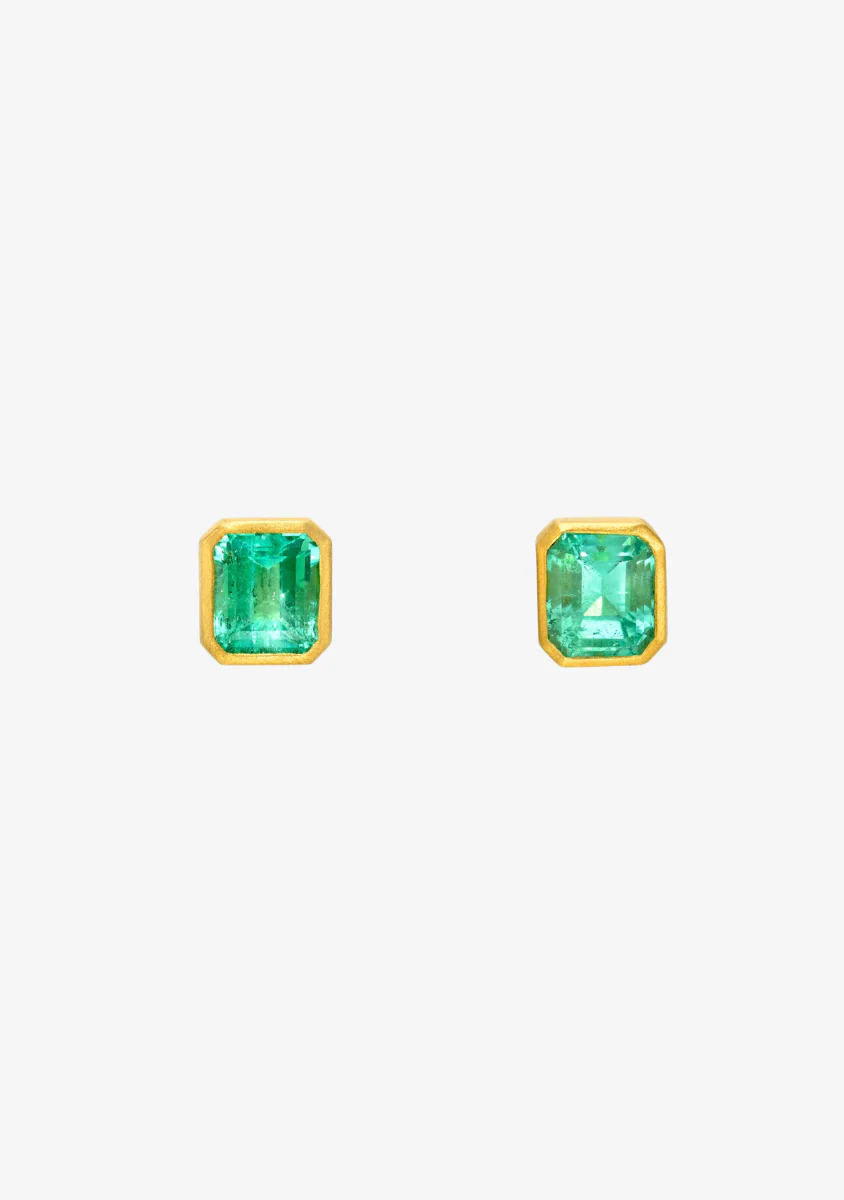 One-of-a-Kind Mint Emerald Studs