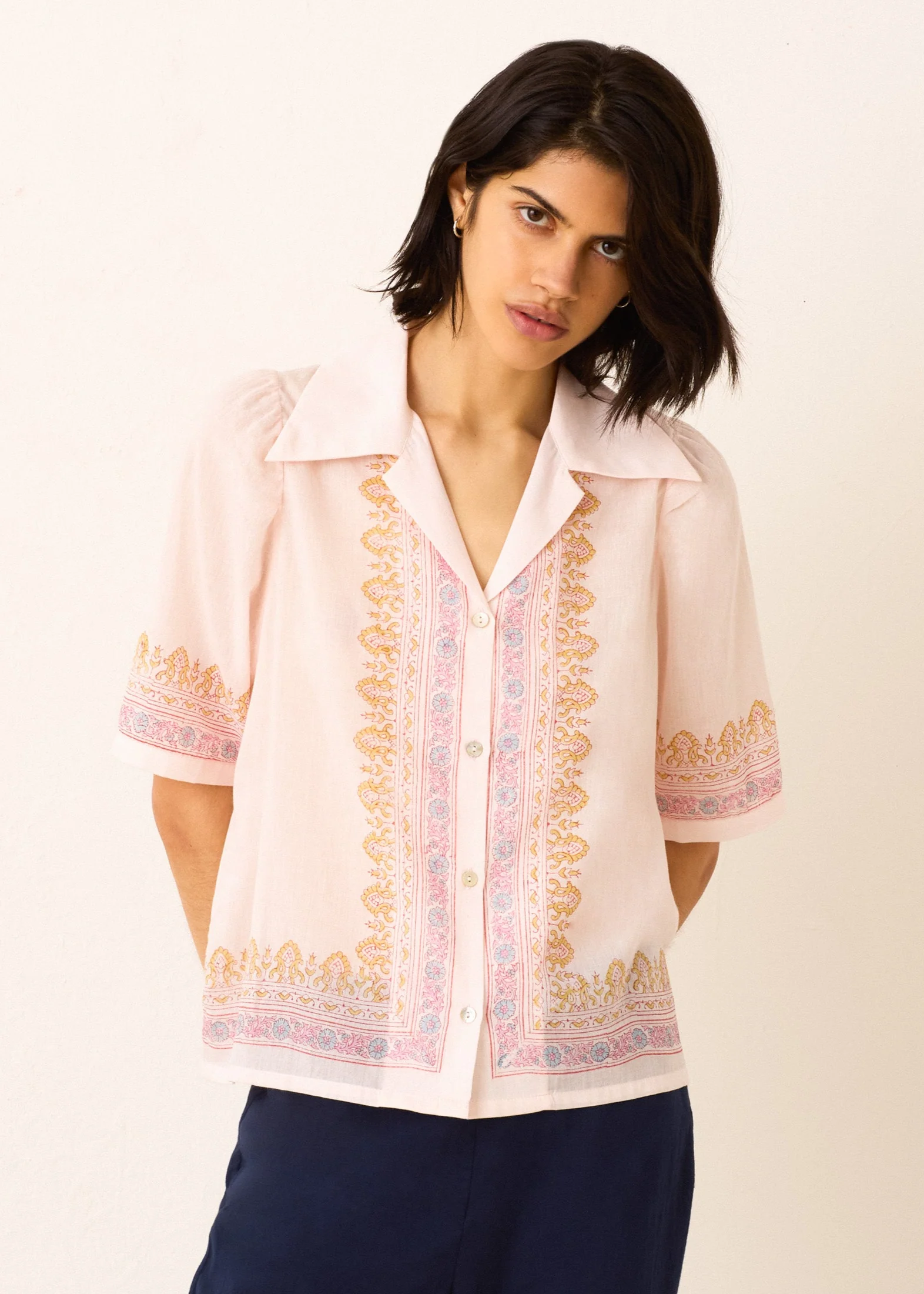 Ophelia Blush Lattice Shirt