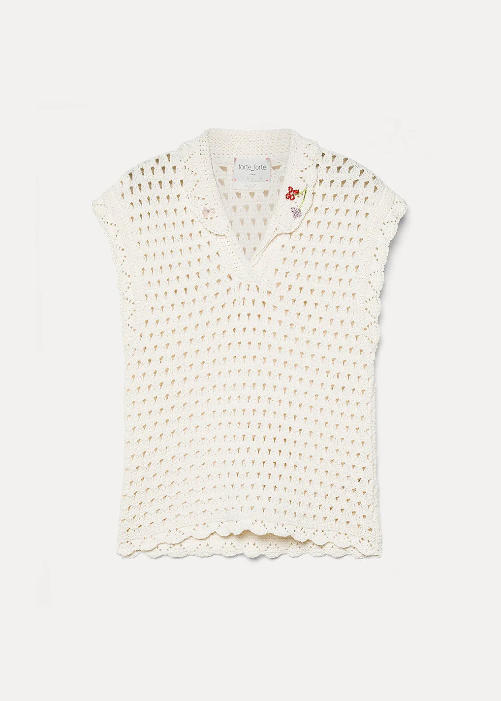 Embroidered Sleeveless Polo Shirt