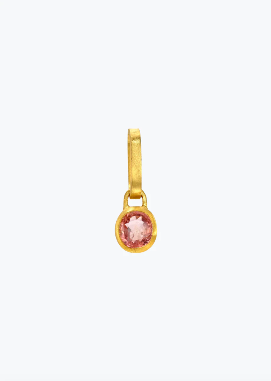 One-of-a-Kind Oval Padparadscha Sapphire Pendant - Image 3