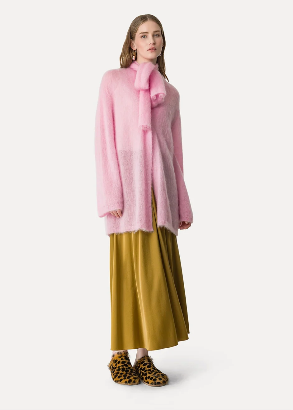 Oversized Cardigan with Scarf - Image 2