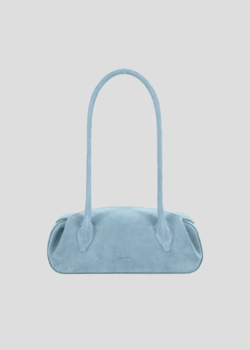 Oyster Mini Shoulder Bag in Ocean Suede