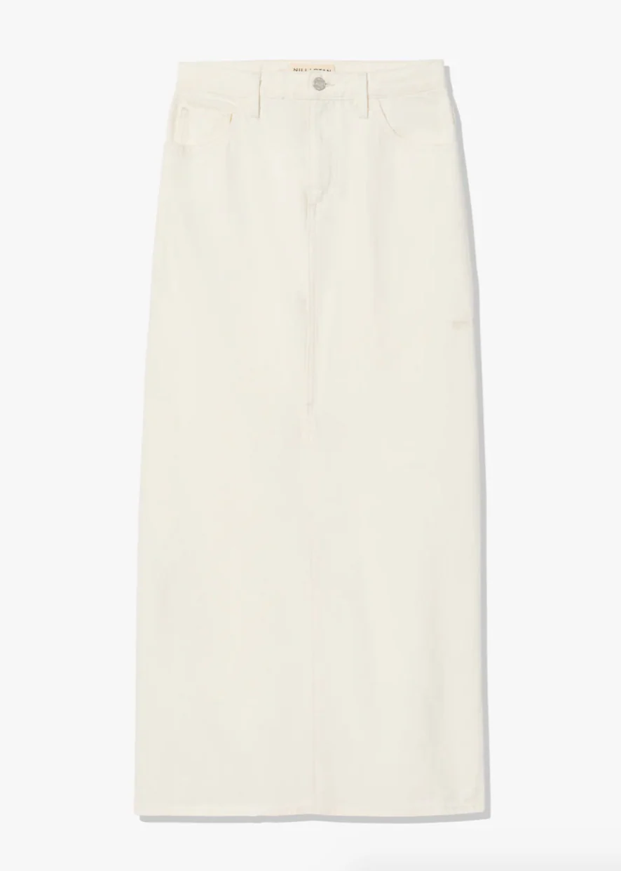 Ozzy Denim Skirt in Cream